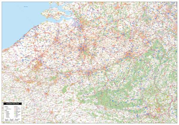 Gedetailleerde Kaart België