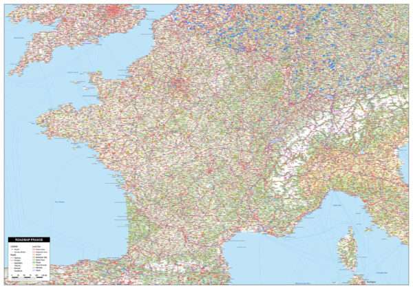 Gedetailleerde Wegenkaart Frankrijk