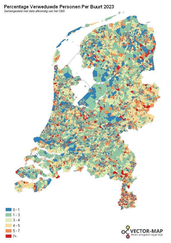 Percentage Verweduwde Personen Per Buurt 2023